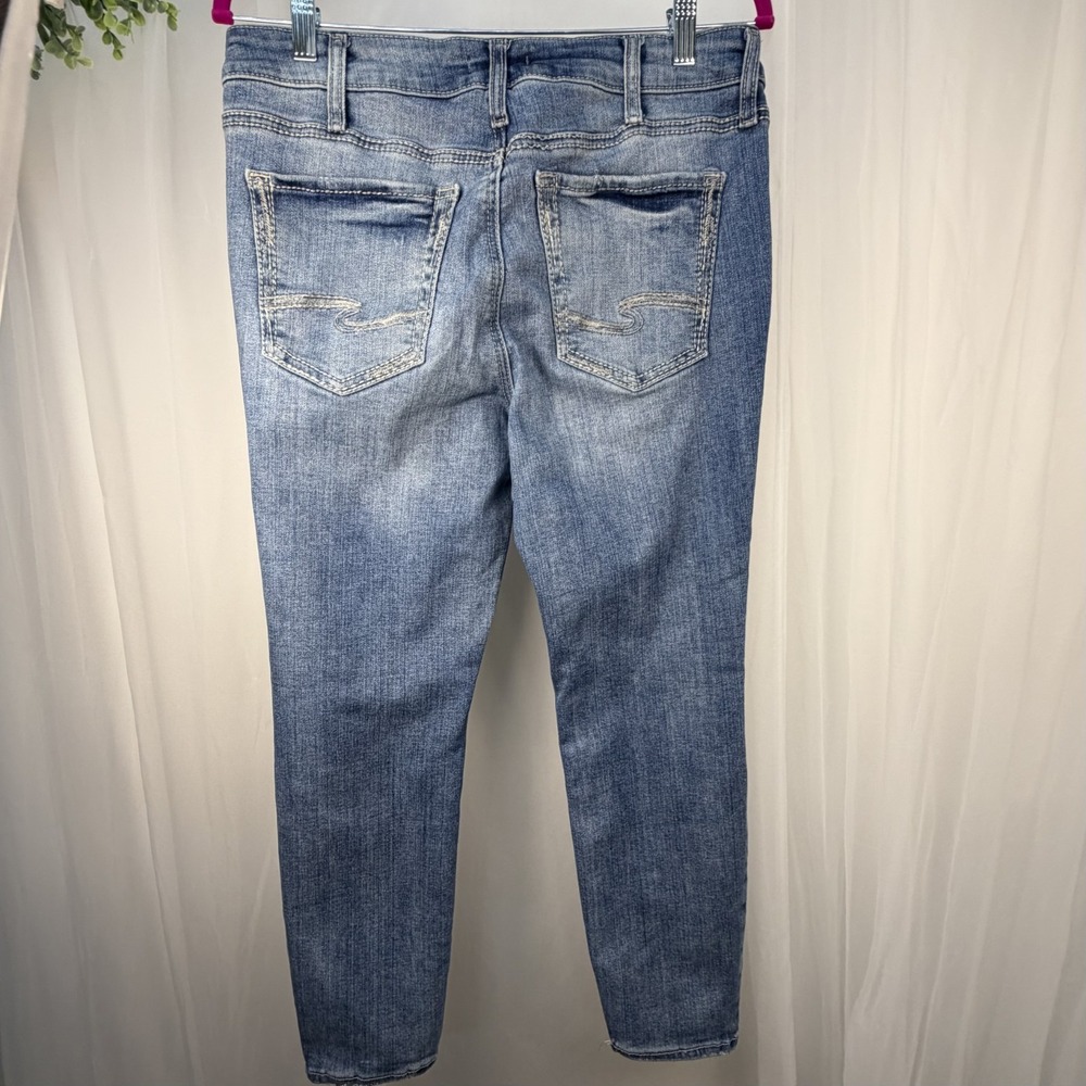 Silver Suki Skinny Jeans Womens 33 Mid Rise Denim Med Wash Stretch Blue - Picture 2 of 7